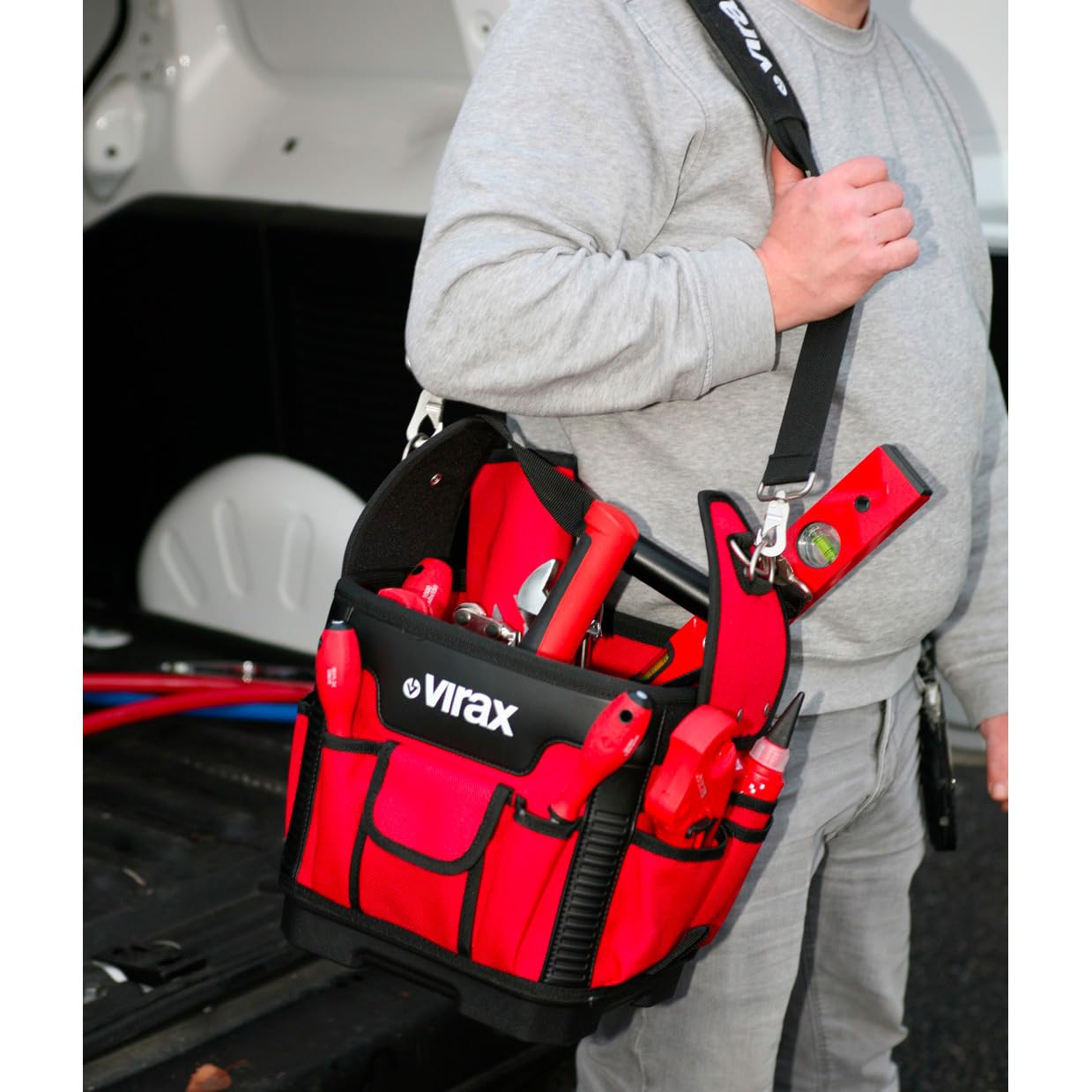 Virax - Bolsa de cubo para herramientas textil (carga 15 kg)