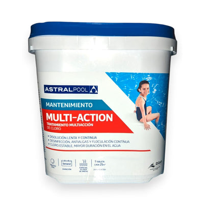 Cloro multiacción Astralpool 5 kg pastillas 250 g para mantenimiento de piscina