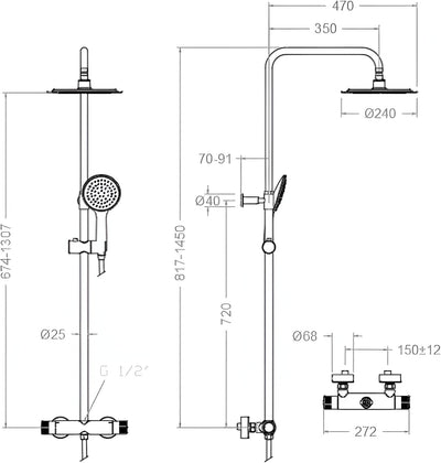 Columna Ducha Ramon Soler Monotech RP240 Cromo