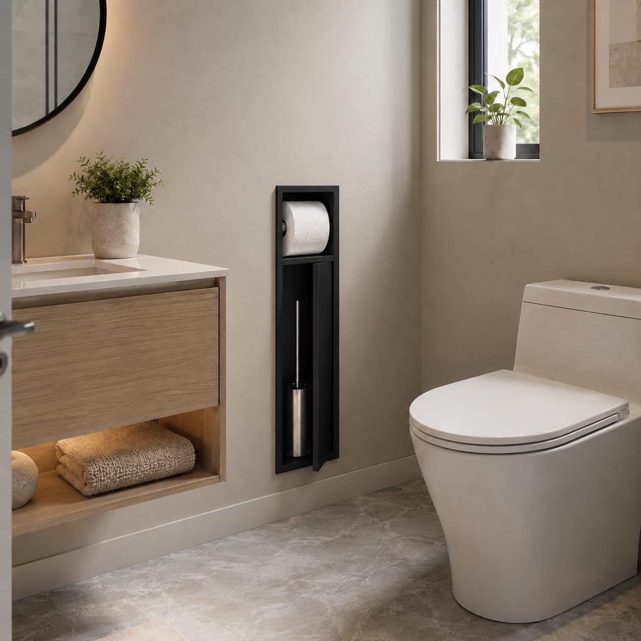 Hornacina Baño Medimex Egean HOR007 Negro Mate 17x60