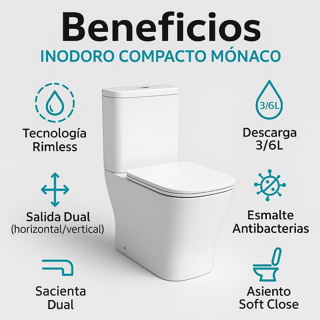 Inodoro NOVO BATH Monaco Rimless Blanco