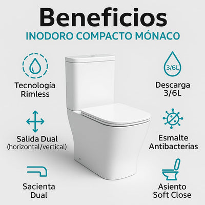 Inodoro NOVO BATH Monaco Rimless Blanco
