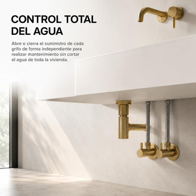 GME Llaves de Escuadra Pack de 2 para Cortar el Agua en Baño y Cocina