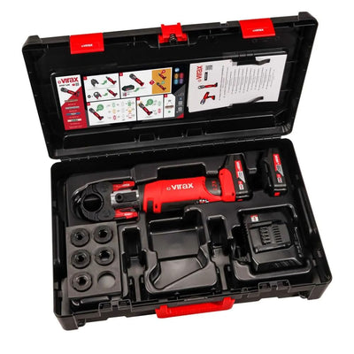 Prensa Electromecánica de Engarzado Viper L2X con Pinza Madre, Insertos V y 2 Baterías Virax