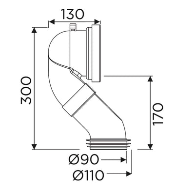 Cofan Manguito Acodado 45° para Inodoro