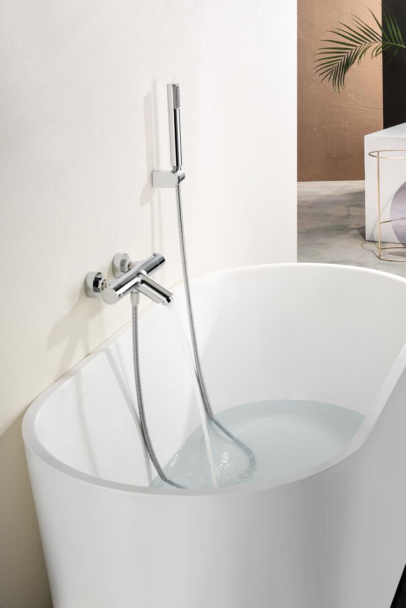 Imex - Grifería Termostática para Baño/Ducha Monza | Cromado, Soporte ABS, Flexo PVC 1,8 m, Cartucho Autolimpiante TURN CLEAN SYSTEM