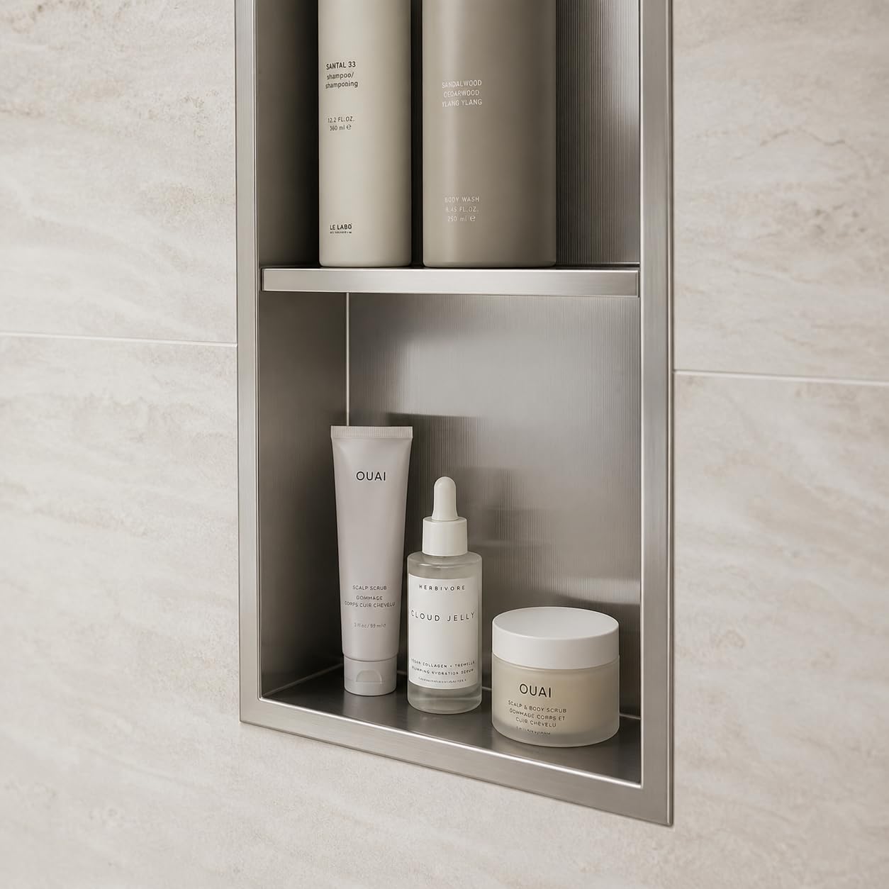 Hornacina Ducha MEDIMEX Artic HOR003 Níquel Cepillado 33x63