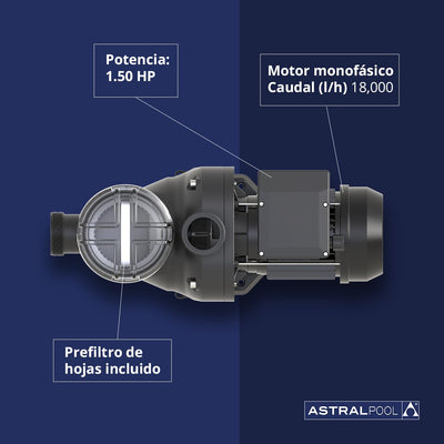 Bomba de Piscina Astralpool Sena 1 CV Monofásica | Autoaspirante, IP55