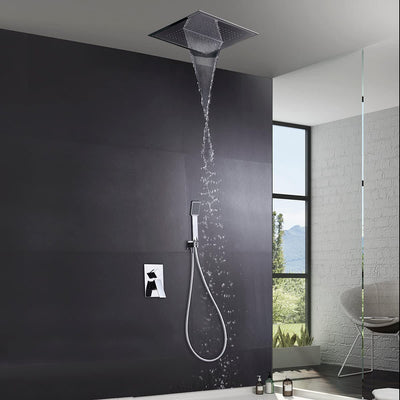 Sistema Ducha Empotrado IMEX Málaga GTS020 Cromado 40x40