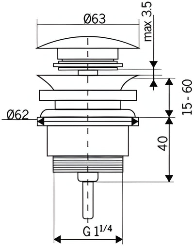 Válvula Click-Clack Imex VCC001 Cromado Brillo