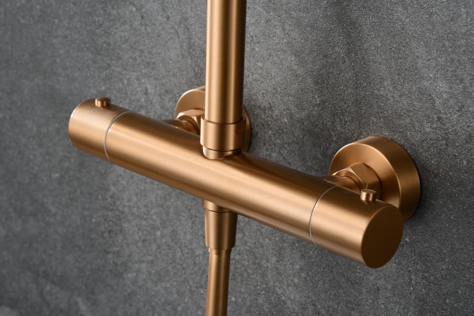 Conjunto Columna de Ducha IMEX Nápoles BTN047 ORC Oro Rosa Cepillado