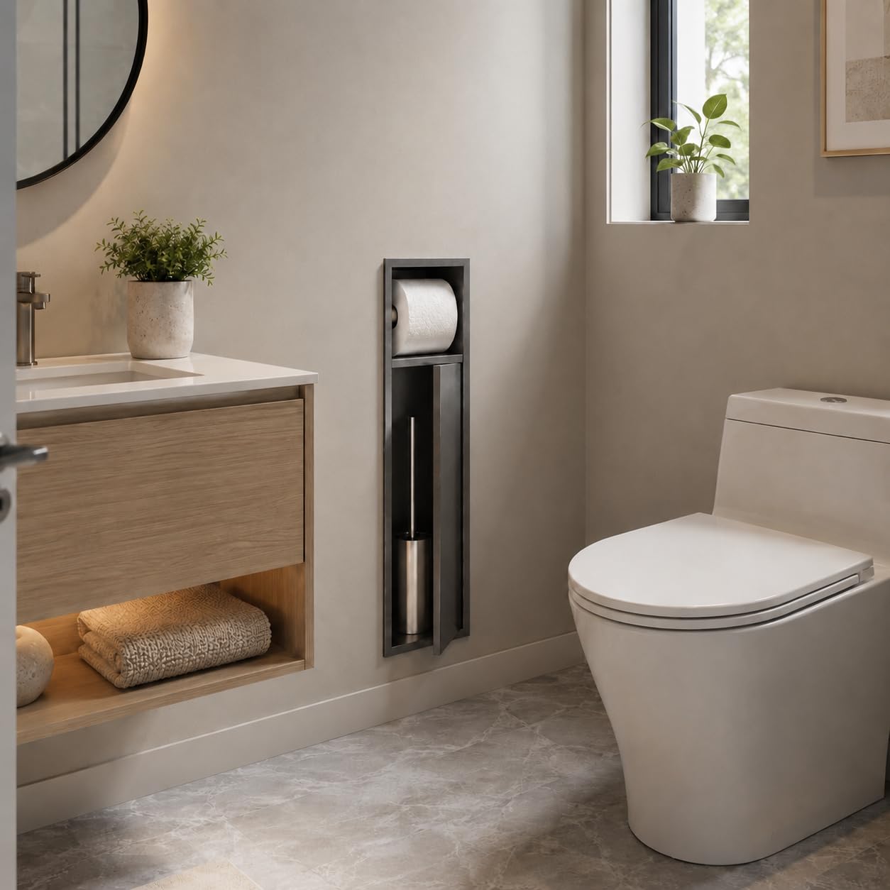 Hornacina Baño Medimex Egean HOR007 Black Gun Metal