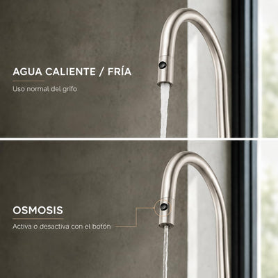 Grifo Cocina Extraíble IMEX Lazio GOS006/NQ Níquel Cepillado