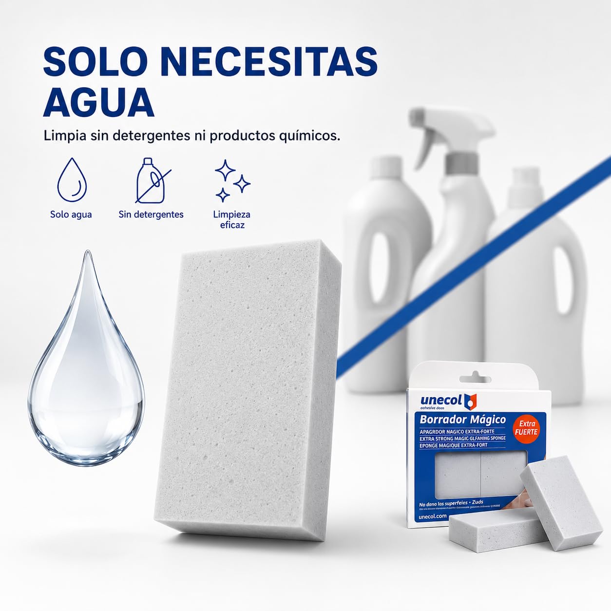 Borrador Mágico Piscinas UNECOL Esponja Piscina Gris