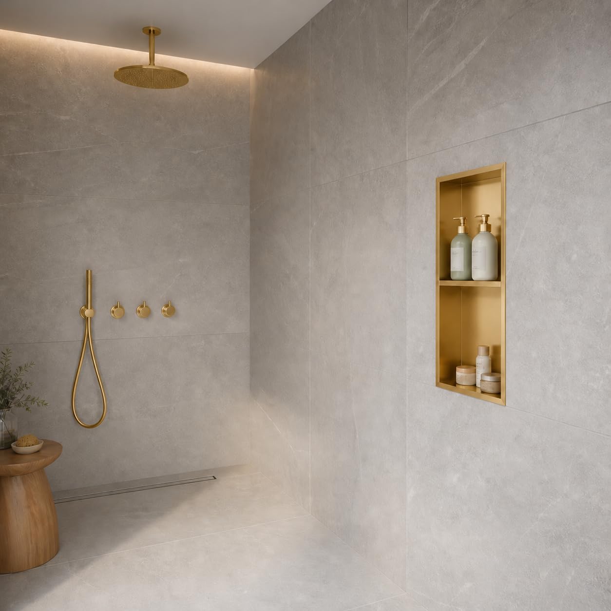 Hornacina Ducha MEDIMEX Artic HOR003 Oro Cepillado 33x63