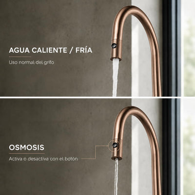 Grifo Cocina Extraíble IMEX Lazio GOS006/ORC Oro Rosa Cepillado