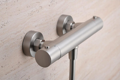 Grifo Termostático de Ducha IMEX MONZA BTM039-5NQ Níquel Cepillado