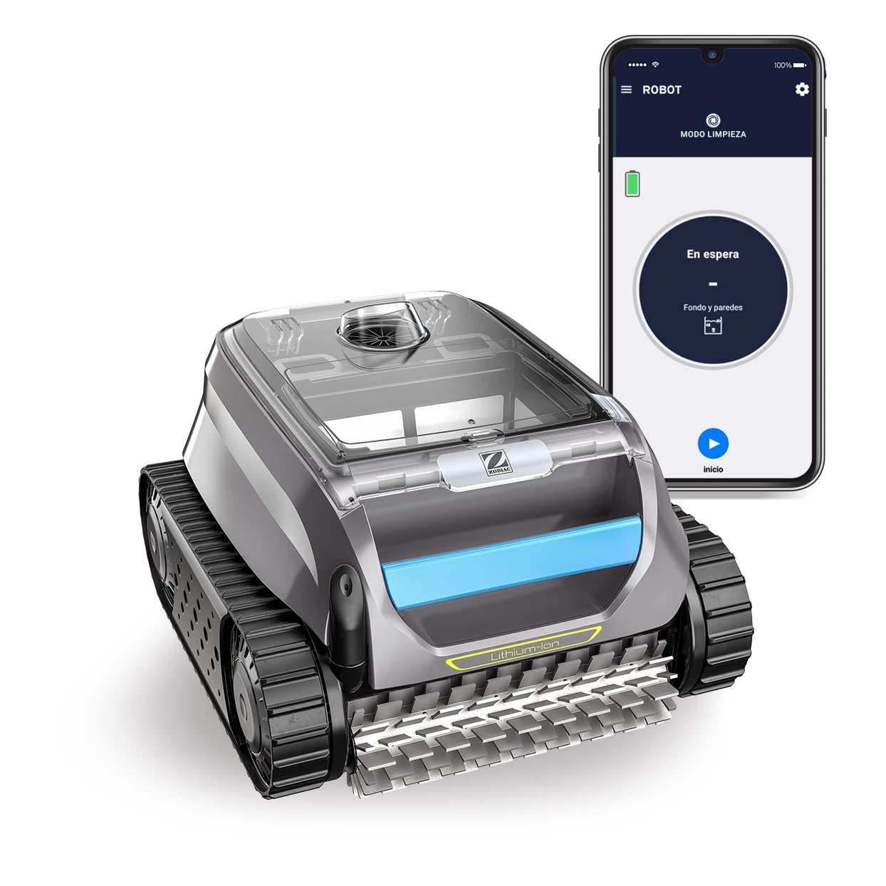 Zodiac Freedom OF 42 iQ | Limpiafondos sin Cable para Piscinas 10x5 m, Batería de Litio y App iAqualink