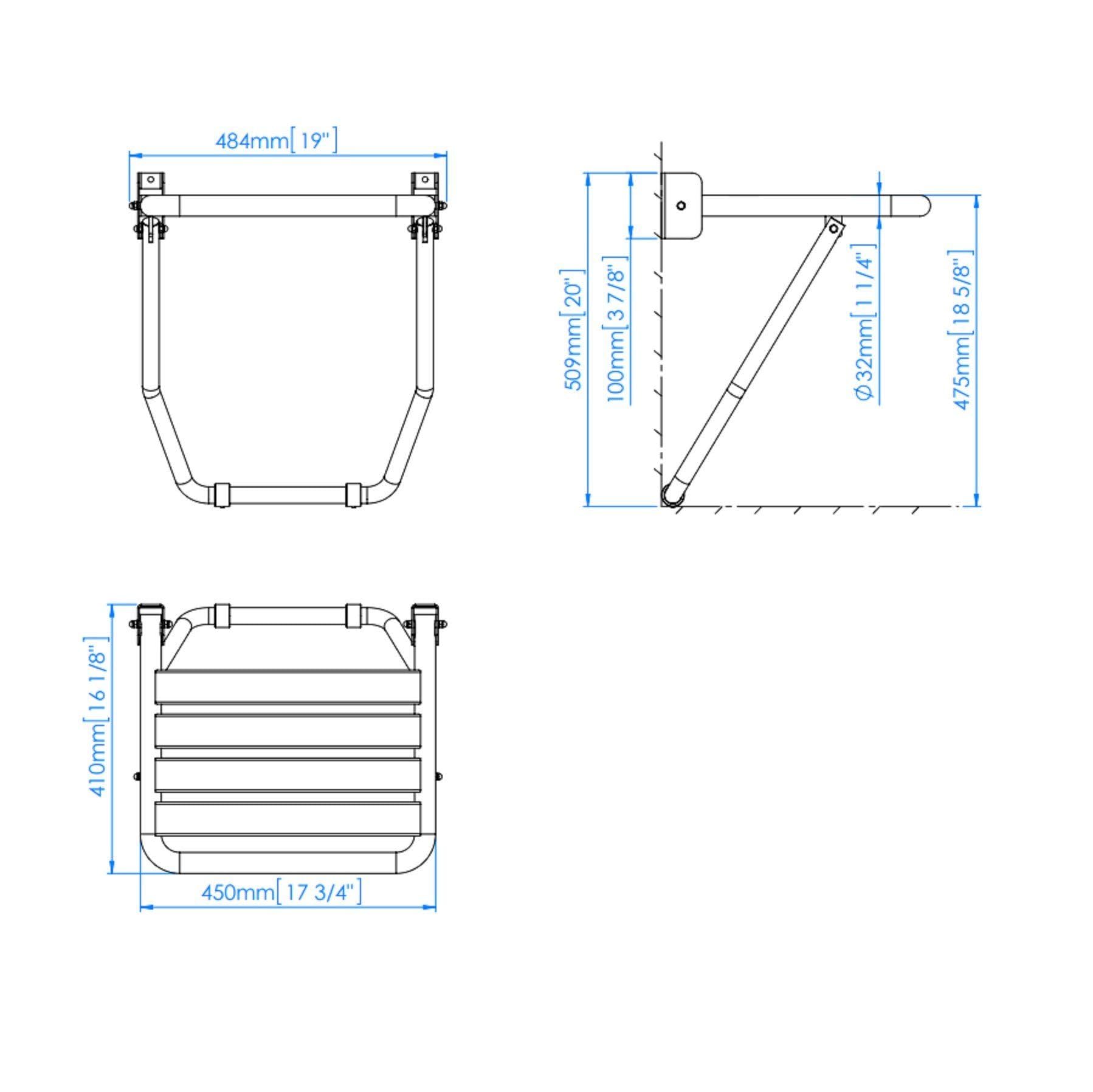 Mediclinics - Asiento De Ducha Con Pie Bril. (AM0251C)