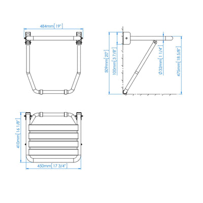Asiento de Ducha con Pie Mediclinics Inox Brillante