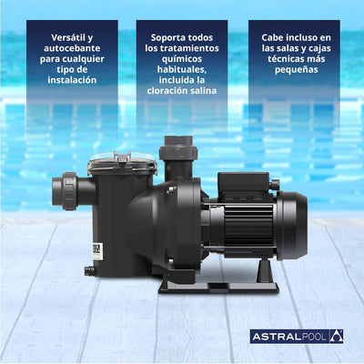 Bomba de Piscina Astralpool Sena 1 CV Monofásica | Autoaspirante, IP55