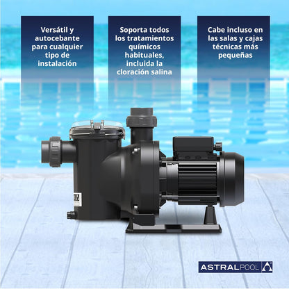 Bomba de Piscina Astralpool Sena 1 CV Monofásica | Autoaspirante, IP55