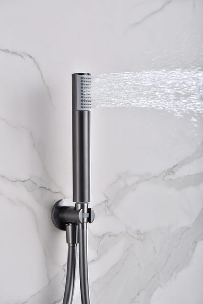 Sistema Ducha Empotrado Termostático IMEX Tívoli GTT039BGM Black Gun Metal Salida Techo