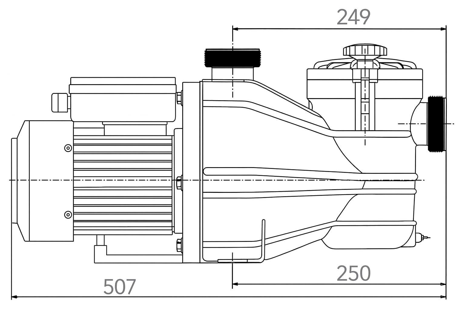 Bomba de Piscina Hidro Water MCB+ 1 CV | Autoaspirante, Silenciosa y Bajo Consumo