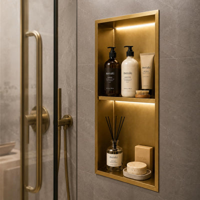 Hornacina Ducha MEDIMEX Marshall HOR006 Oro Cepillado 33x63