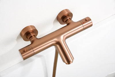 Grifería Baño Ducha Termostática IMEX Monza BTM039-4 Oro Rosa Cepillado