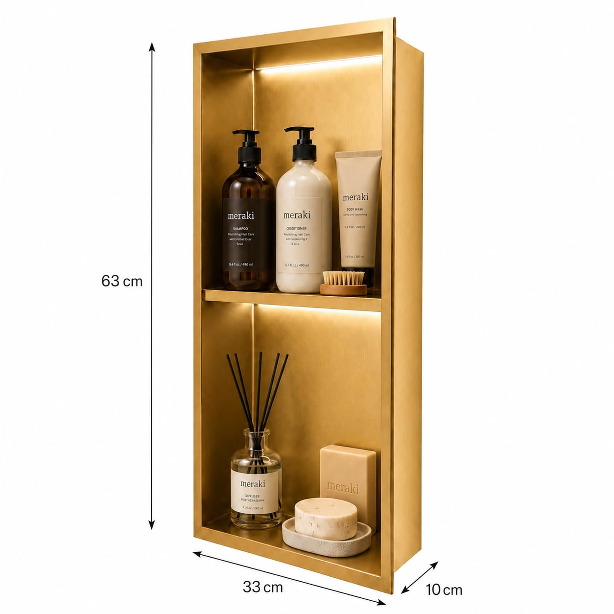 Hornacina Ducha MEDIMEX Marshall HOR006 Oro Cepillado 33x63