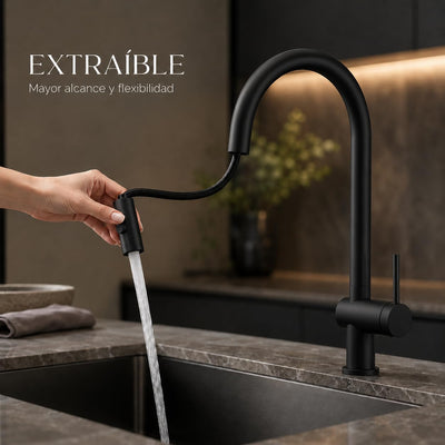 Grifo Cocina Extraíble IMEX Lazio GOS006/NG Negro Mate