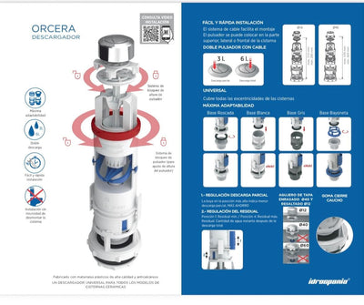 Descargador WC Idrospania Orcera 57010 Blanco