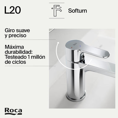 Grifo Lavabo ROCA L20 A5A3K09C00 Cromado