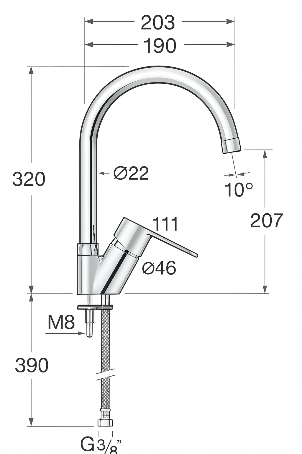 Roca grifo cocina Victoria Plus - A5A8E4FC00