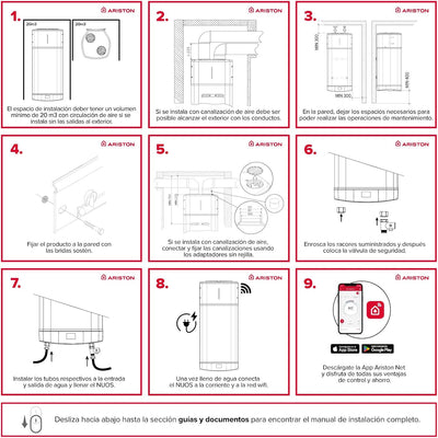 Termo Aerotermia Ariston Nuos Plus S2 WiFi 150 L | Bajo Consumo, Control App, A+