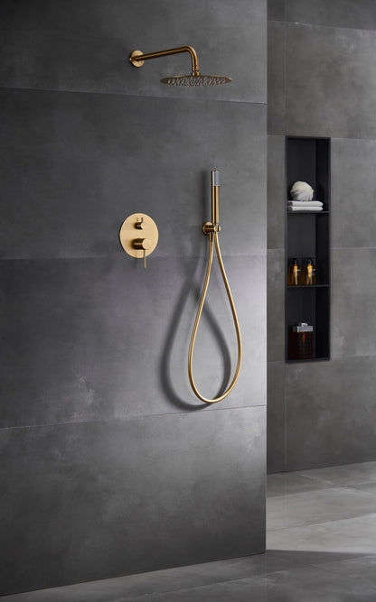 Imex - Conjunto de Ducha Empotrado Monomando Monza GPM039/OC | Oro cepillado, Latón de alta calidad, Diseño moderno