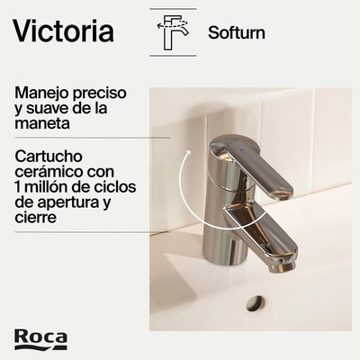 Grifo Lavabo ROCA Victoria A5A3125C00 Cromo con Cadenilla