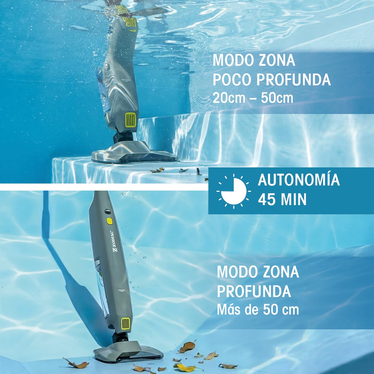 Aspirador Piscina Zodiac Serenit MVH 20 77943 Gris y Amarillo