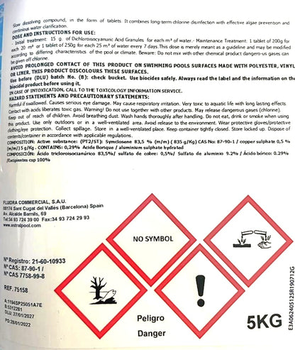 Cloro10 Acciones ASTRALPOOL de Disolución Lenta y Continua 5kg - Tratamiento Multiacción - Especial Gresites y Filtros de Arena-