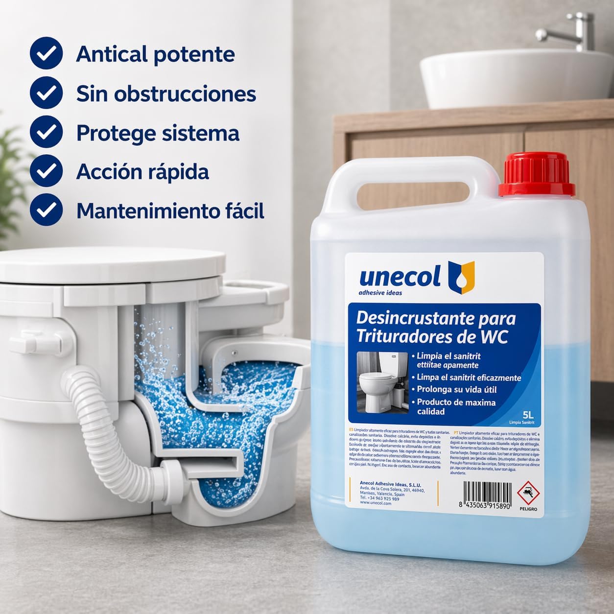 Desincrustante Trituradores WC Unecol 373 C01540 5 Litros