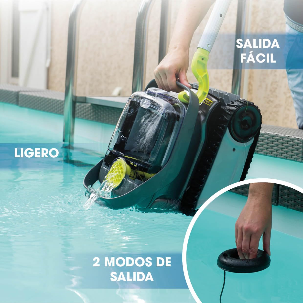 Zodiac Pixel OP-Li 2100 | Limpiafondos sin Cable para Piscinas hasta 7x3 m, Batería de Litio, Ciclo 1h30