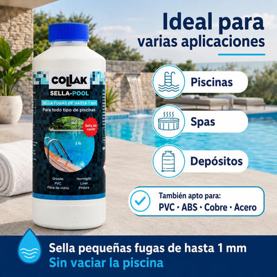 Sellador Fugas Piscina COLLAK Sella-Pool 1L