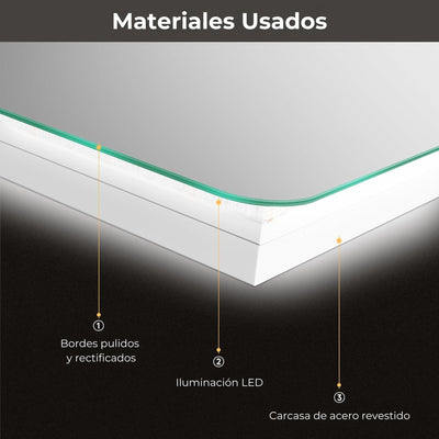 Espejo Baño IMEX Tokio TOKY022/90OC Oro Cepillado