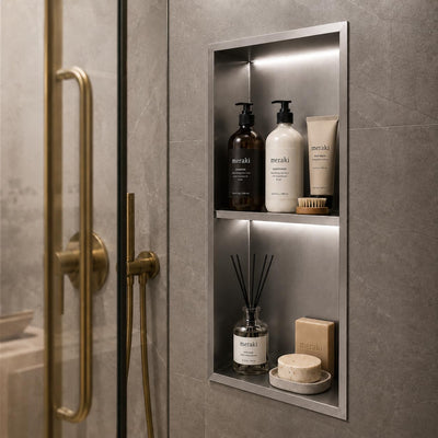 Hornacina Ducha MEDIMEX Marshall HOR006 Níquel Cepillado 33x63
