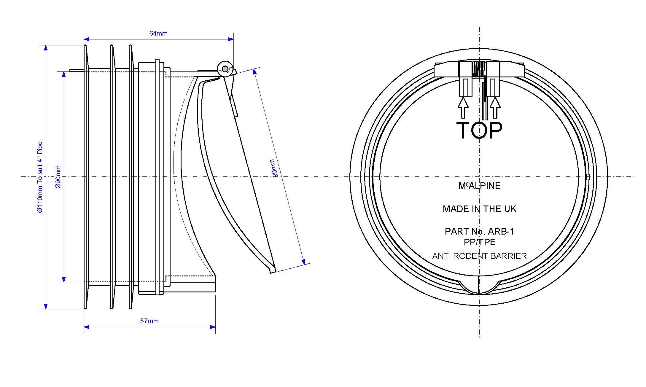 Mcalpine Tapa Anti-Retorno, Negro