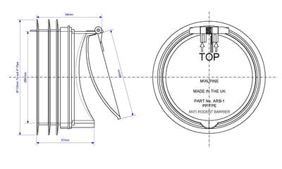 Tapa Anti Retorno WC Mcalpine ARB-1 Negro