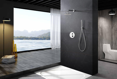 Conjunto de Ducha Empotrado Termostático IMEX Monza GTM039 Cromo Ø25 cm 2 Vías