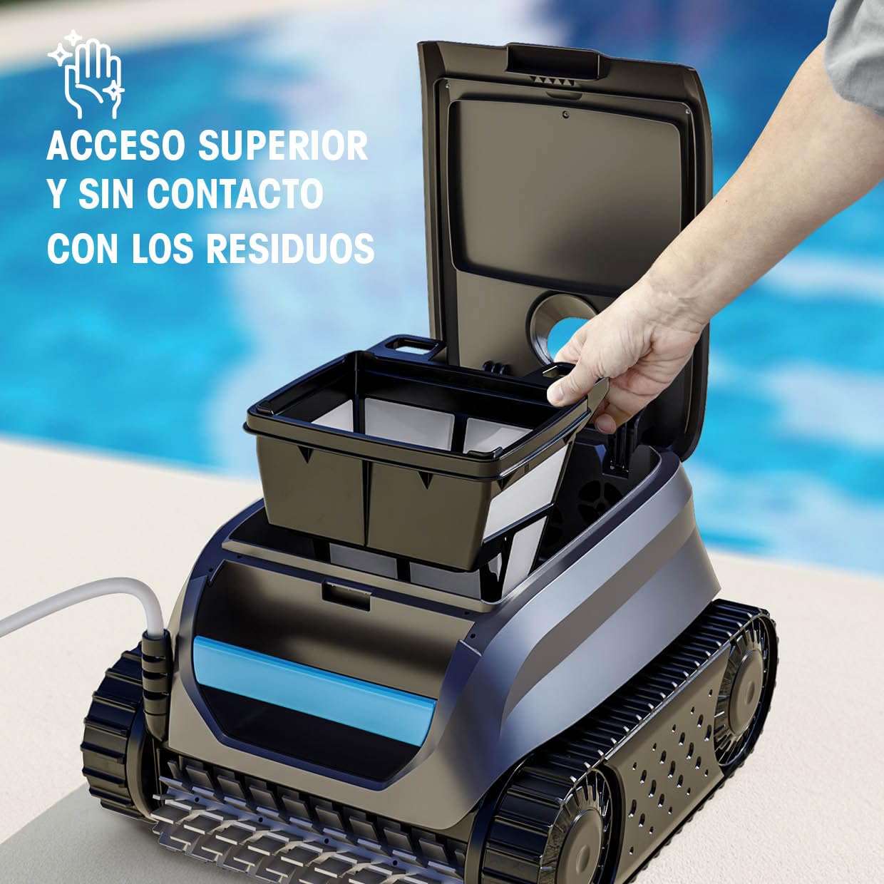 Zodiac Sweepy SWY 3500 | Limpiafondos Automático para Piscinas hasta 8x4 m, Limpia Suelo, Paredes y Línea de Flotación, con Cable