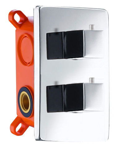 Conjunto Ducha Empotrado Termostático IMEX Cies GPC009 Cromo